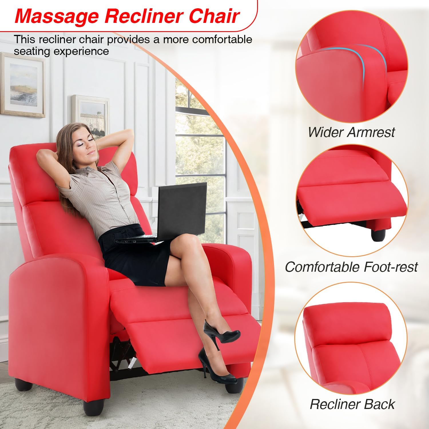 Theater Seating Single Reclining Sofa Lounge