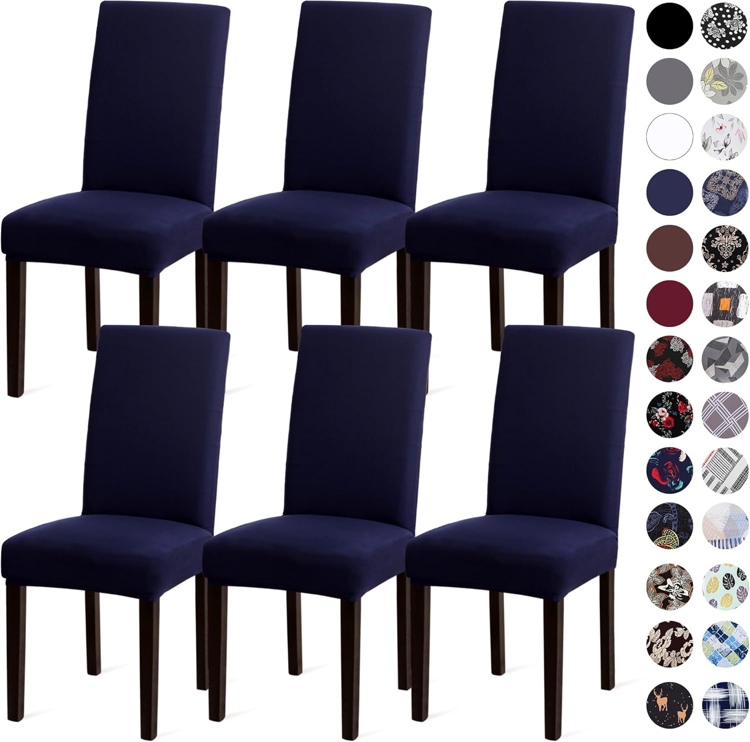 Sufdari Dining Chair Covers,Kitchen Cover,Parsons Slipcover,Spandex Protectors for Room Stretch Chairs Cover Set of 4 -Gray