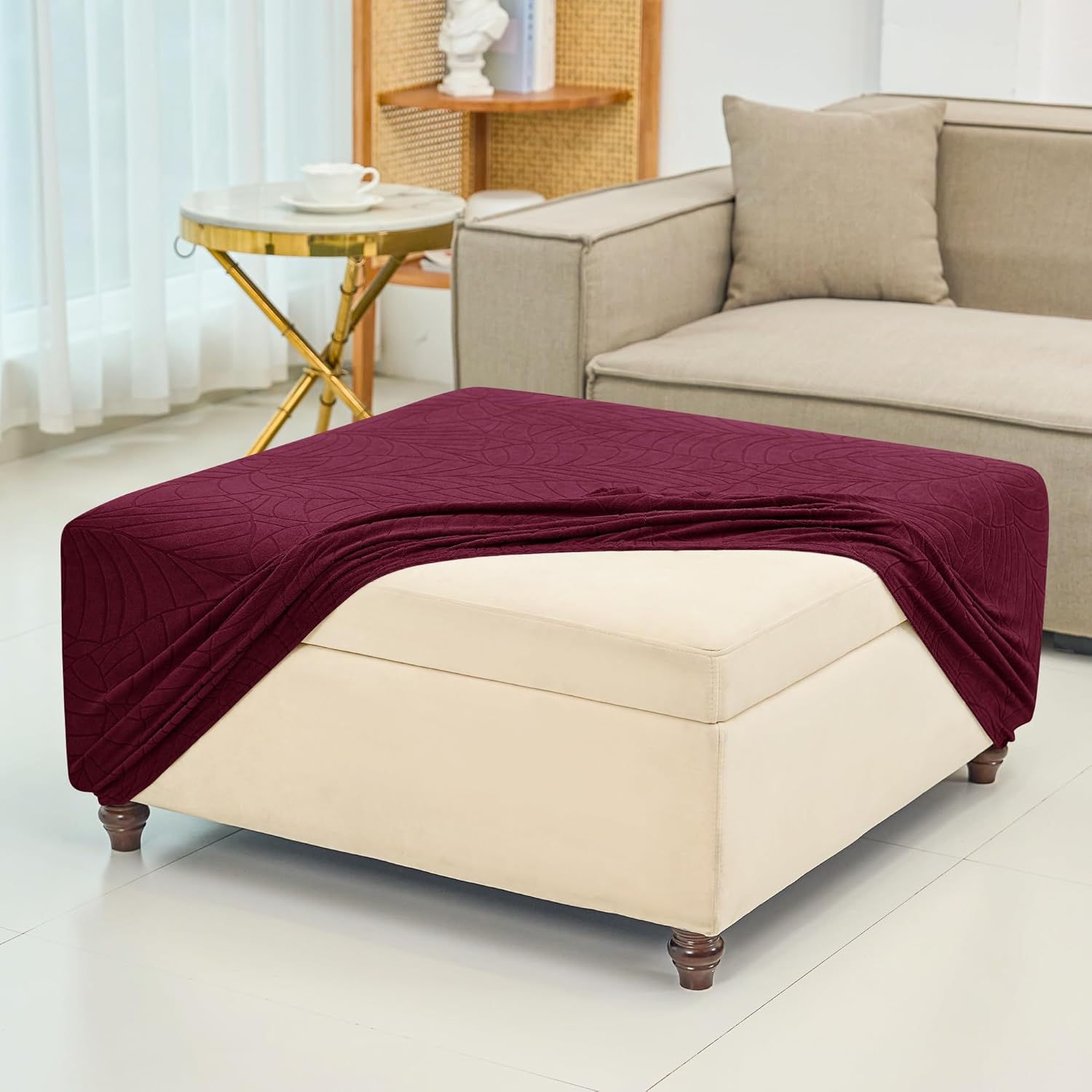 Ottoman Cover Square-Stretch Water Repellent