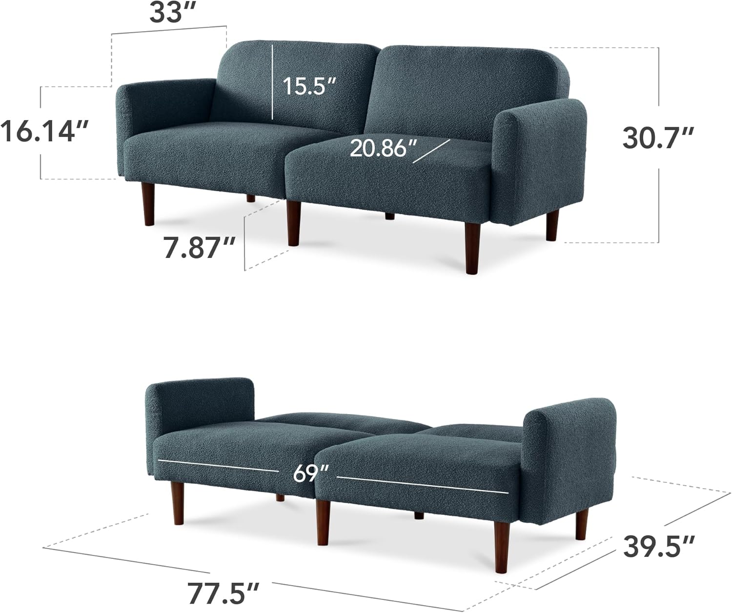 Velvet Loveseat Sofa