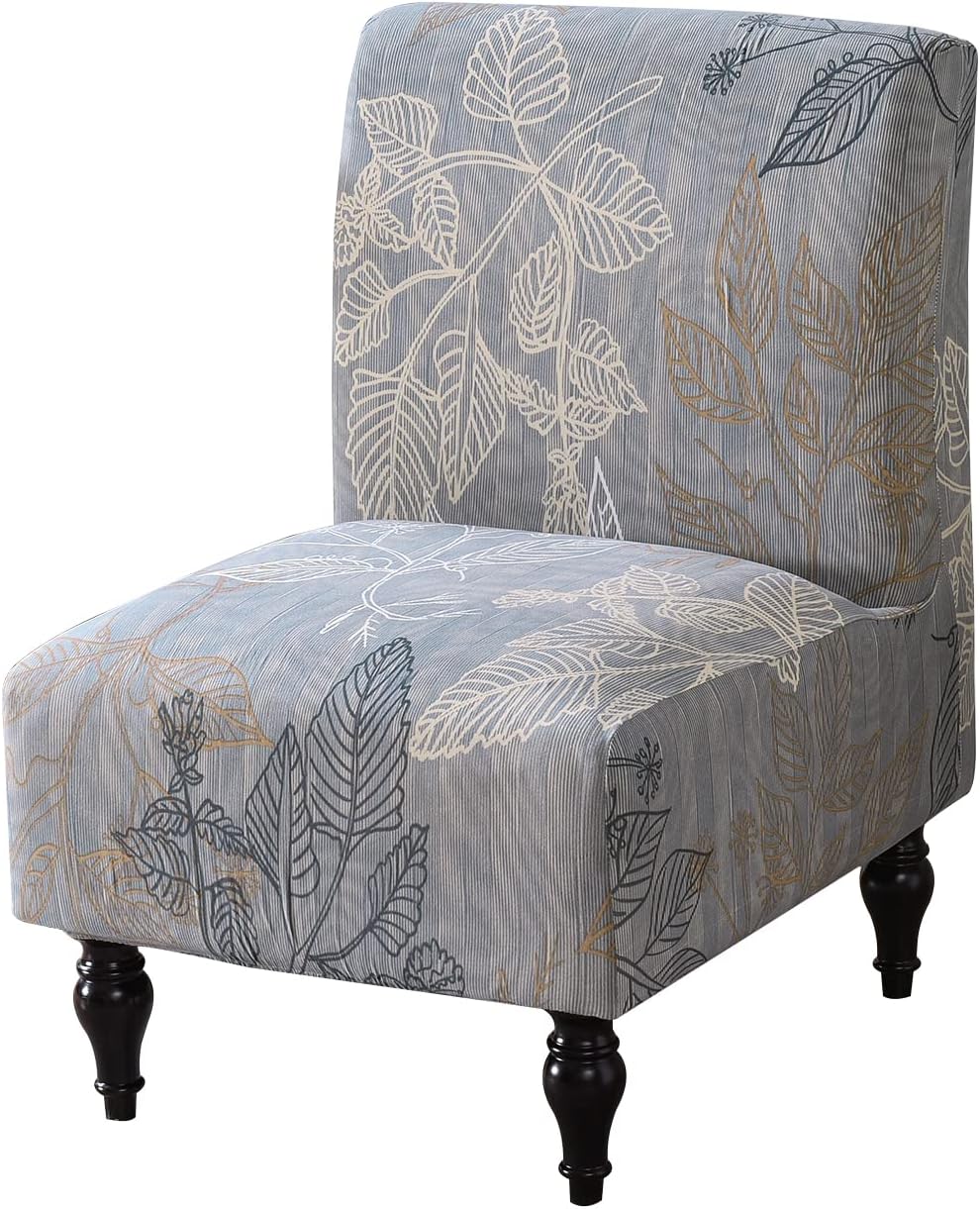 Eco-Ancheng Armless Chair Slipcover Removable Armless Accent Chairs Covers Washable Armless Slipper Chair Slipcover Printed Armless Chair Furniture Protector Covers for Living Dining Room Hotel