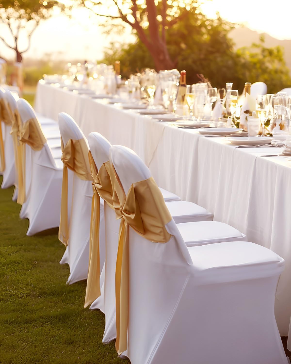 30 PCS White Folding Chair Covers