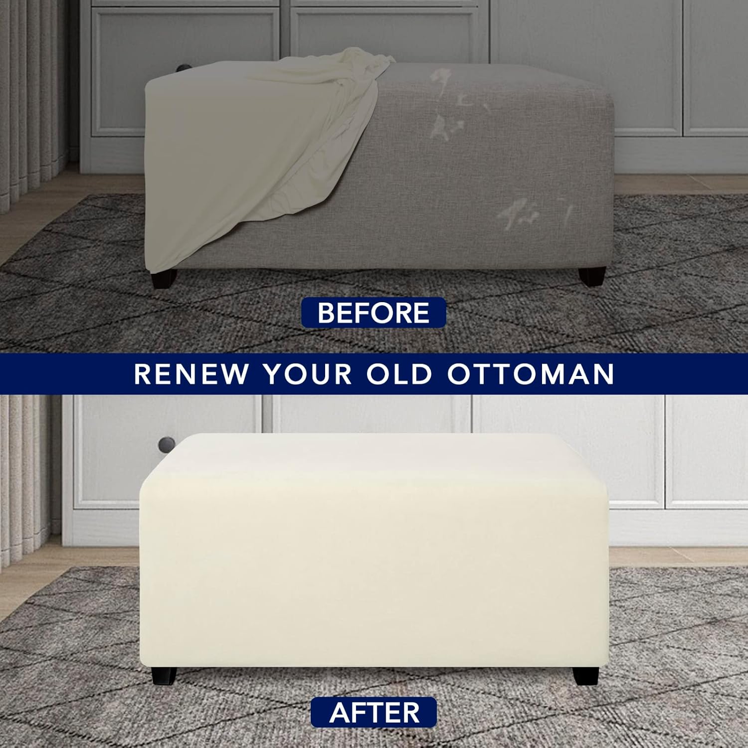 Fit Ottoman Cover Rectangle