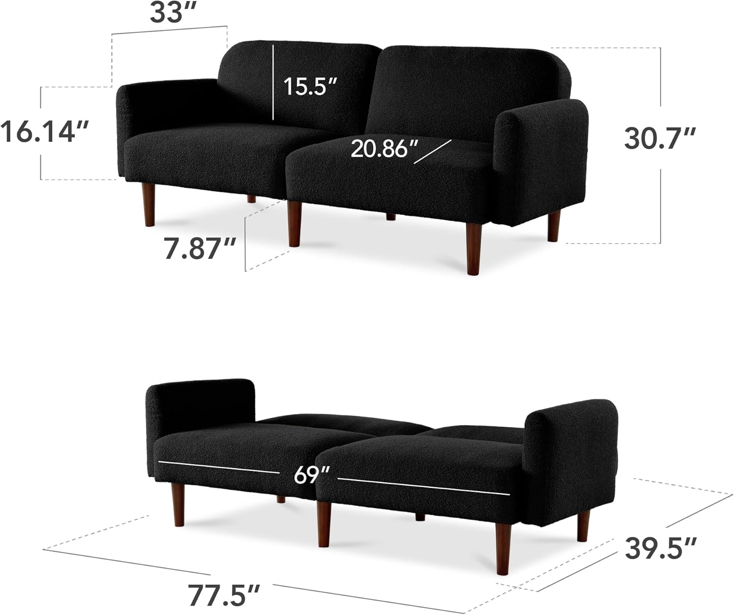 Velvet Loveseat Sofa