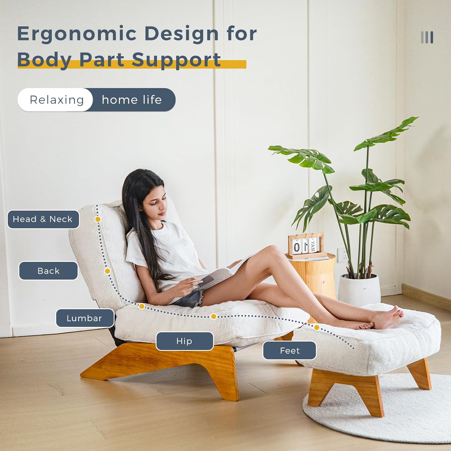 Adjustable Accent Chair with Ottoman