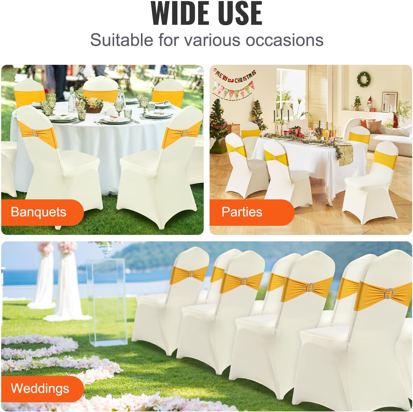 100 Pcs White Chair Covers