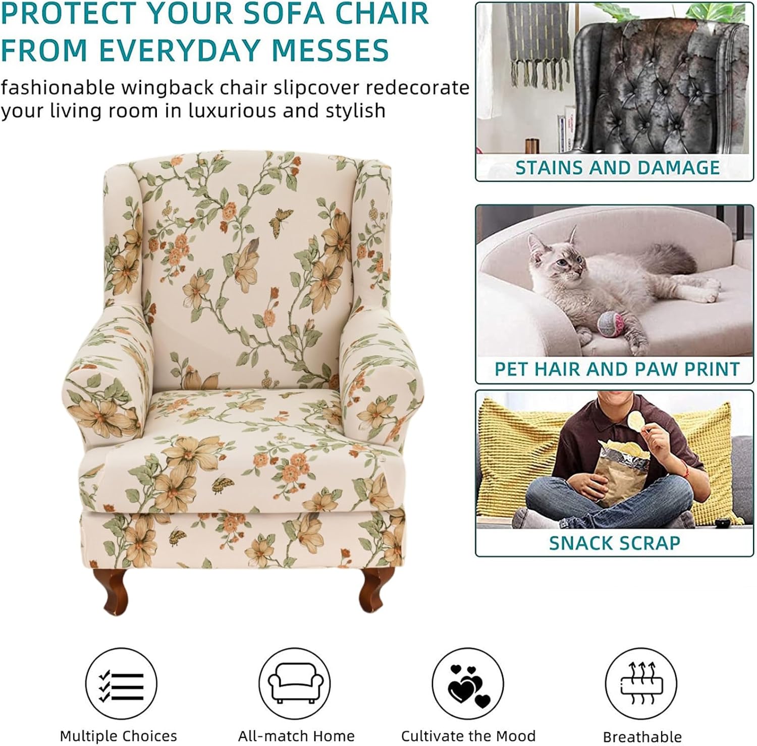 Wingback Chair Cover Slipcovers