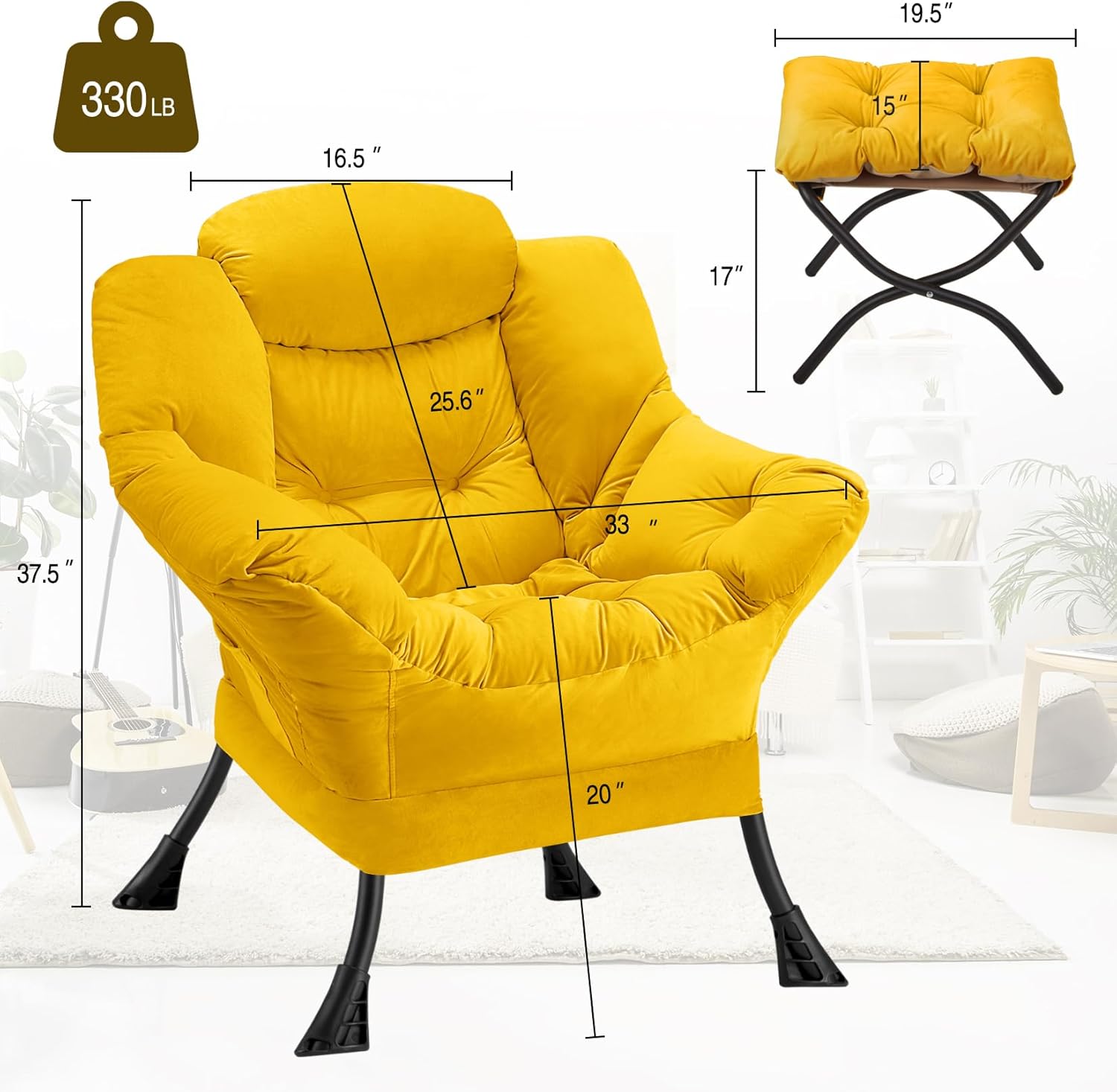 Lazy Chair with Folding Ottoman