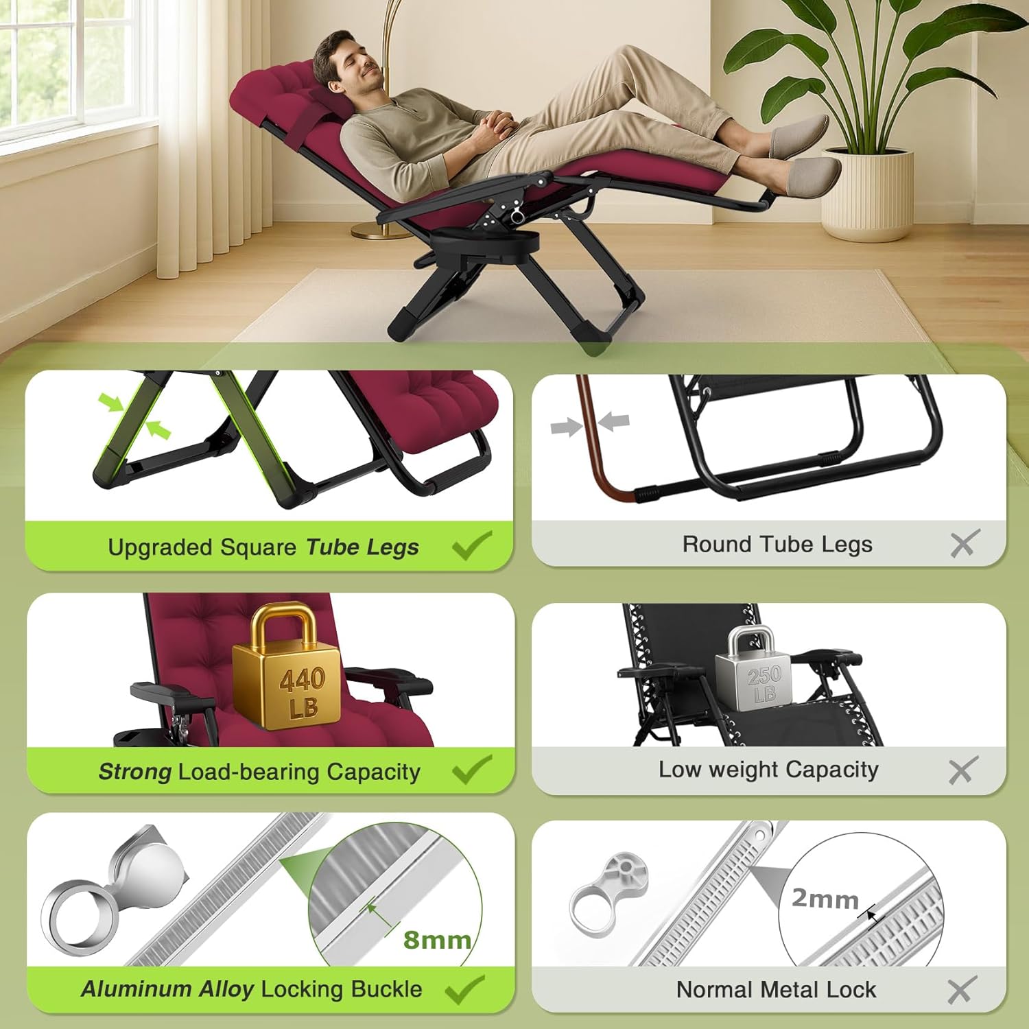 Reclining Camping Lounge Chair