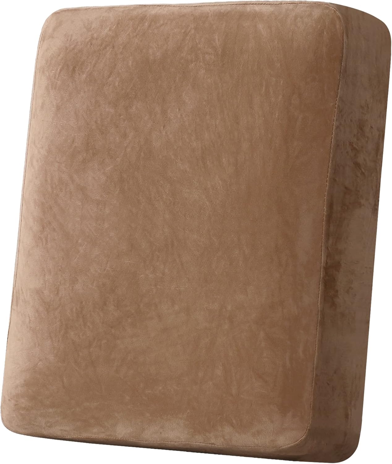 H.VERSAILTEX Velvet Stretch Couch Cushion Cover Plush Cushion Slipcover for Chair Loveseat Sofa Cushion Furniture Protector Seat Cushion Sofa Cover (3 Piece Sofa Cushion Covers, Ivory)