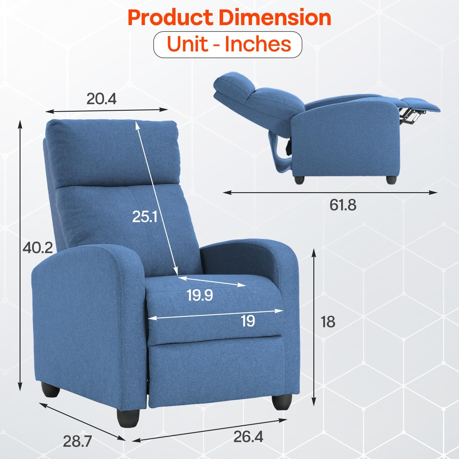 Theater Seating Single Reclining Sofa Lounge