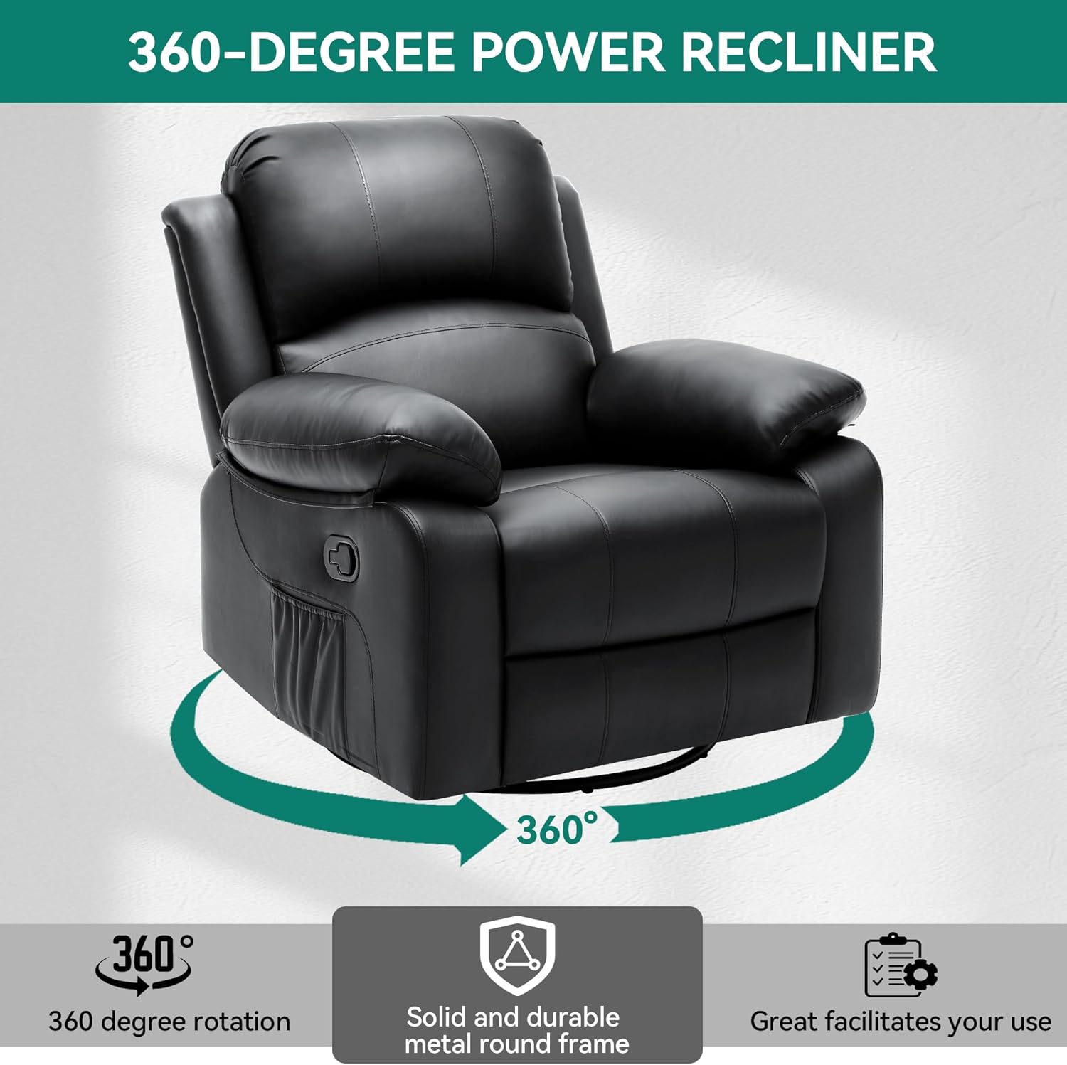 Oversized Rocker Recliner Chair with Heat and Massage