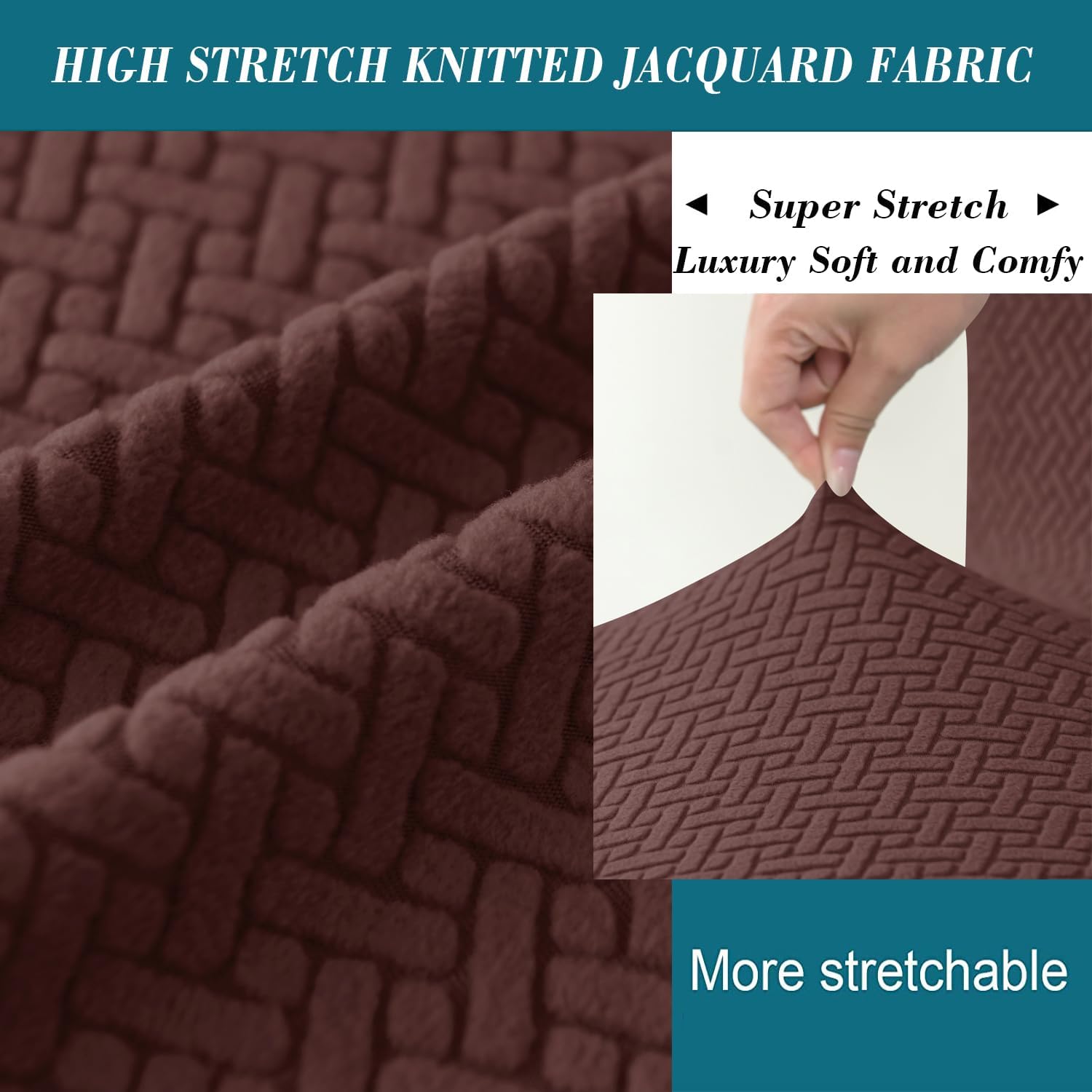 Stretch Knitted Jacquard Ottoman Cover