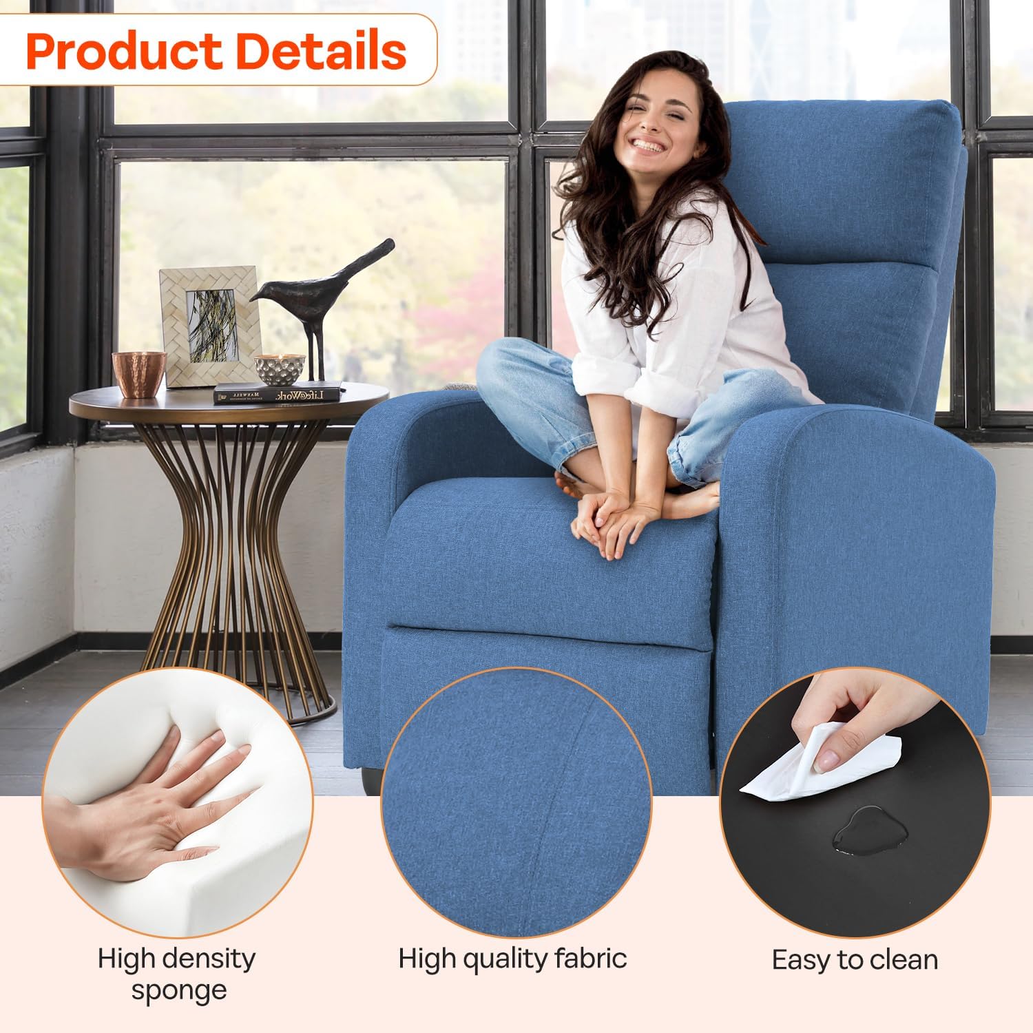 Theater Seating Single Reclining Sofa Lounge