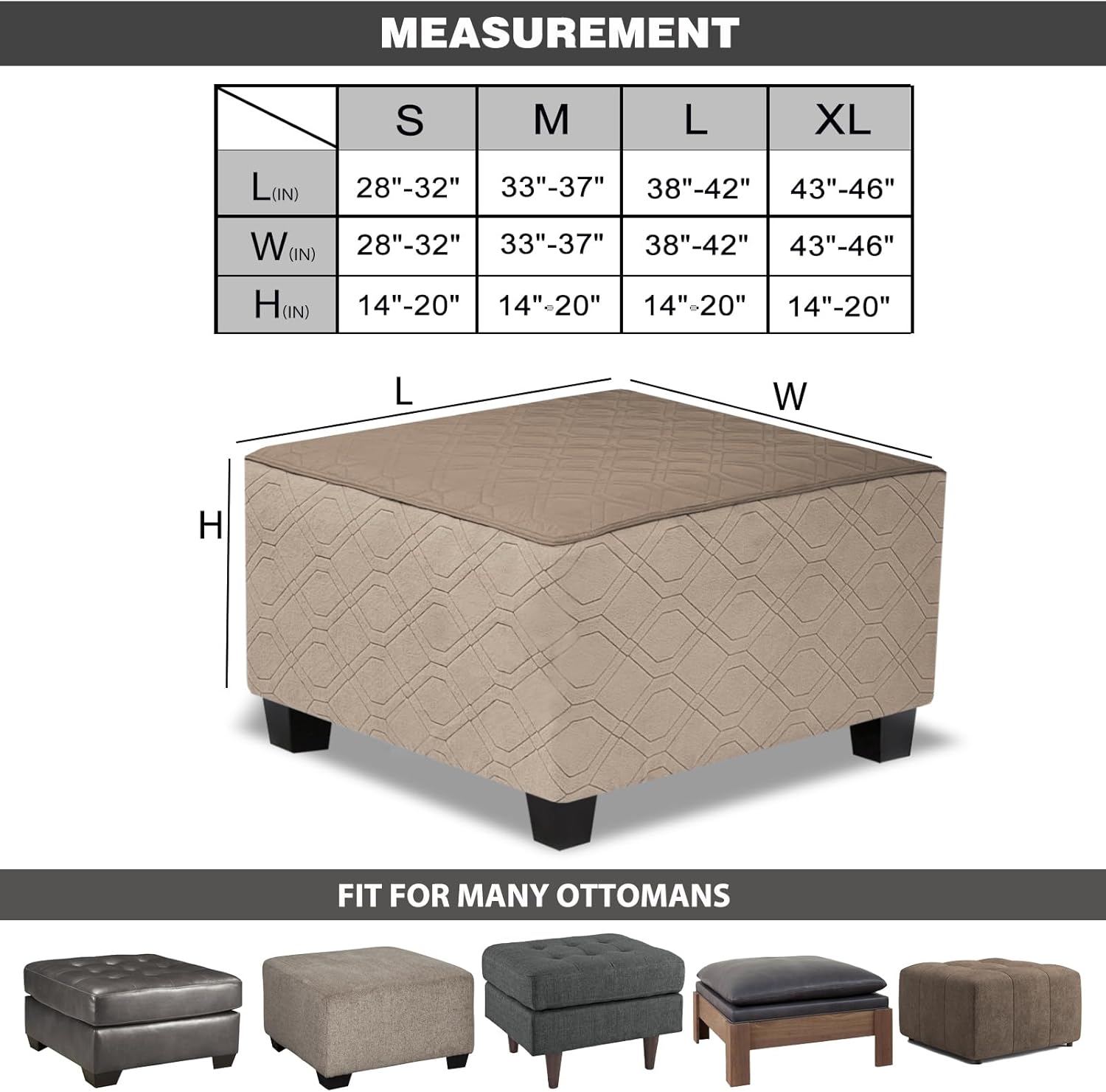Waterproof Square Ottoman Covers