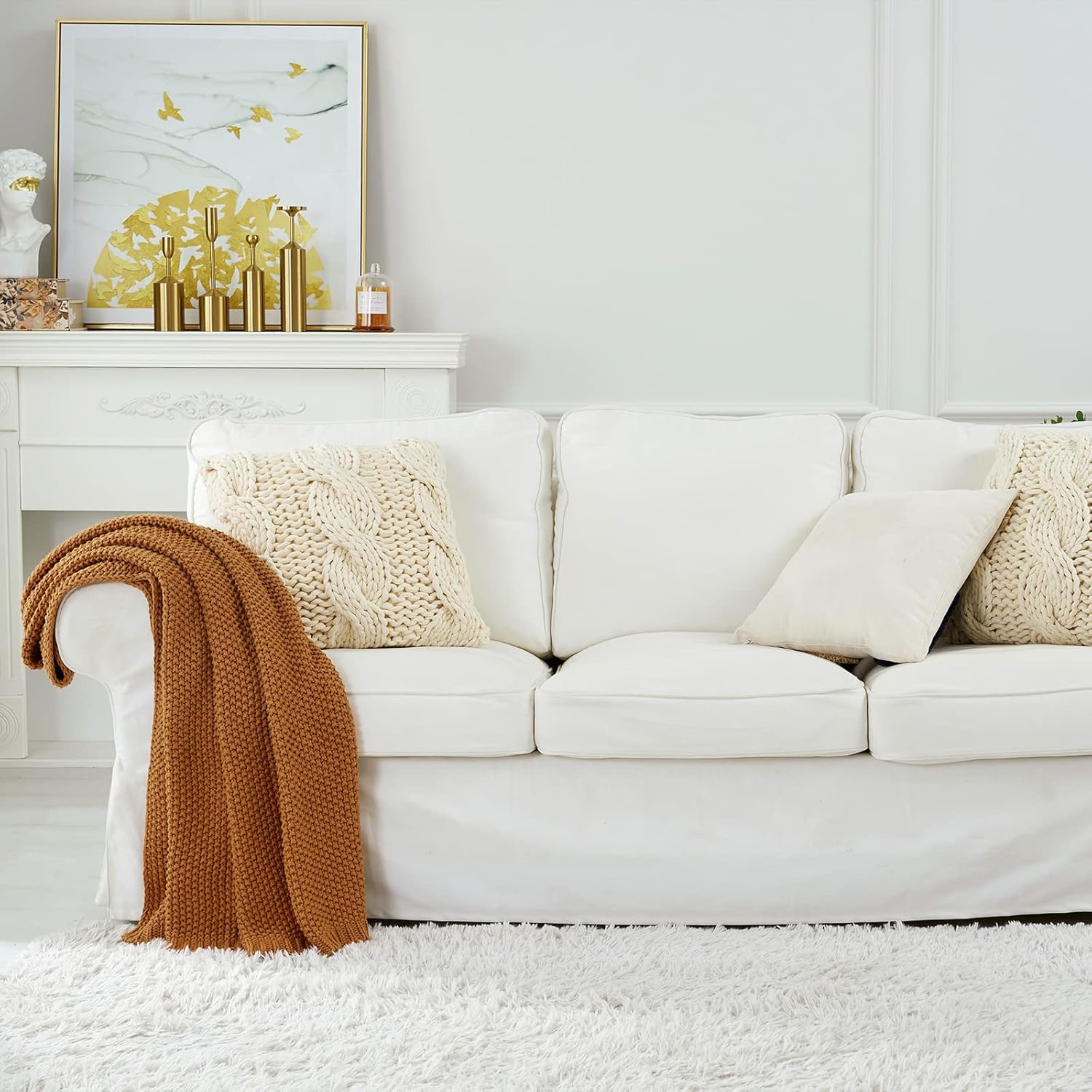 Cable Knit Throw Blanket