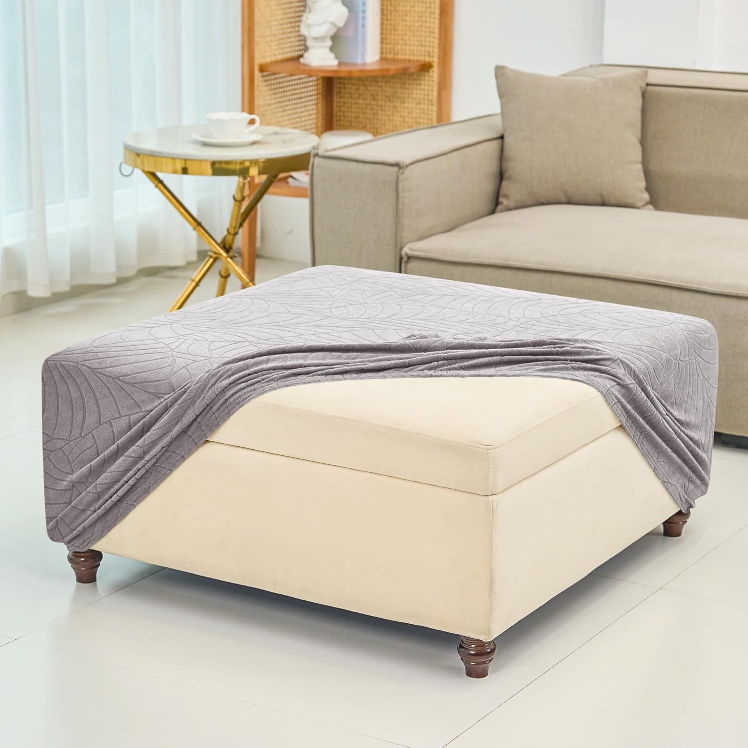 Ottoman Cover Square-Stretch Water Repellent