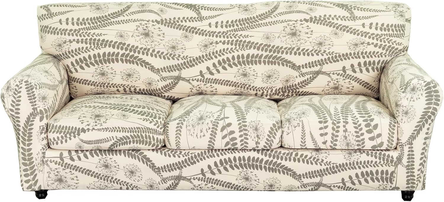 KRFOONN 2 Piece Chair Covers Printed Sofa Covers Couch Covers Washable Armchair Sofa Couch Slipcover Furniture Protector with Elastic Bottom for Living Room (Armchair, 23), Small