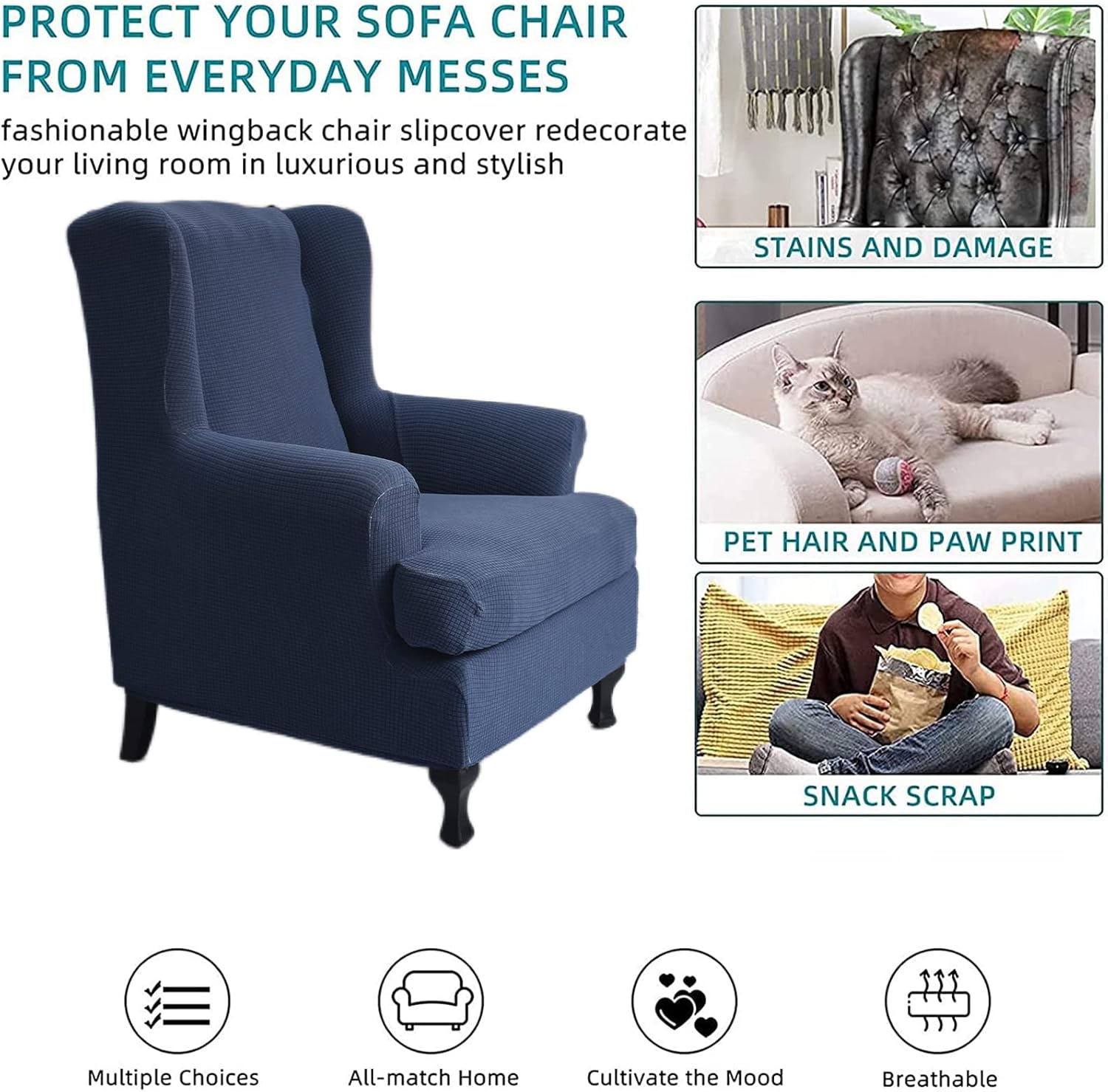 Wingback Chair Cover Slipcovers