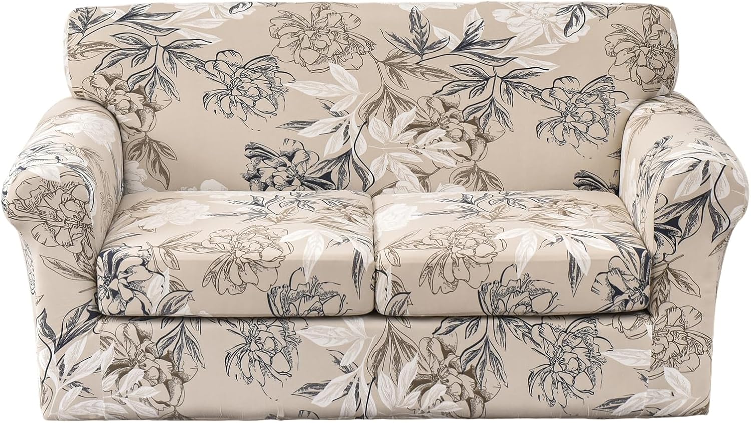 KRFOONN 2 Piece Chair Covers Printed Sofa Covers Couch Covers Washable Armchair Sofa Couch Slipcover Furniture Protector with Elastic Bottom for Living Room (Armchair, 23), Small