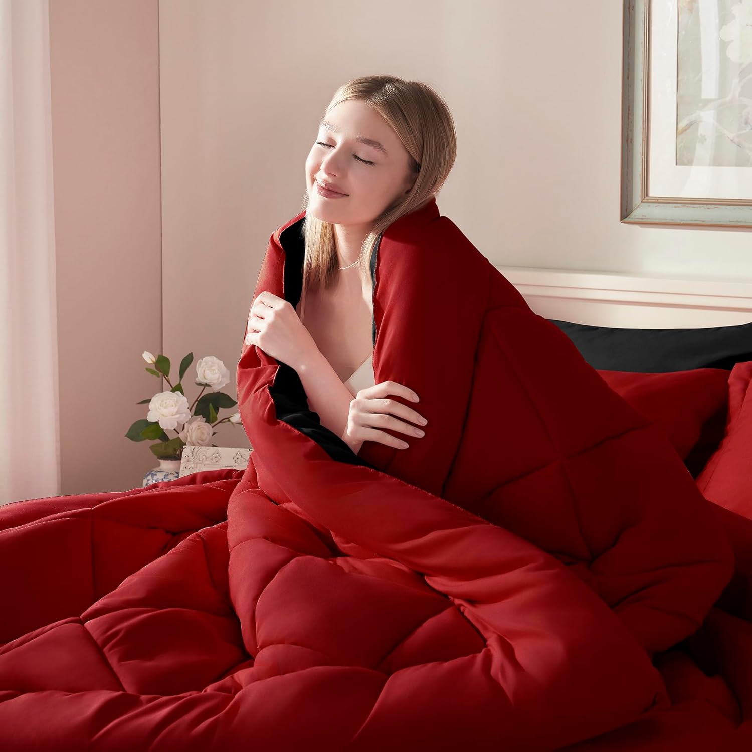 Full Comforter Set Purple- 7 Pieces