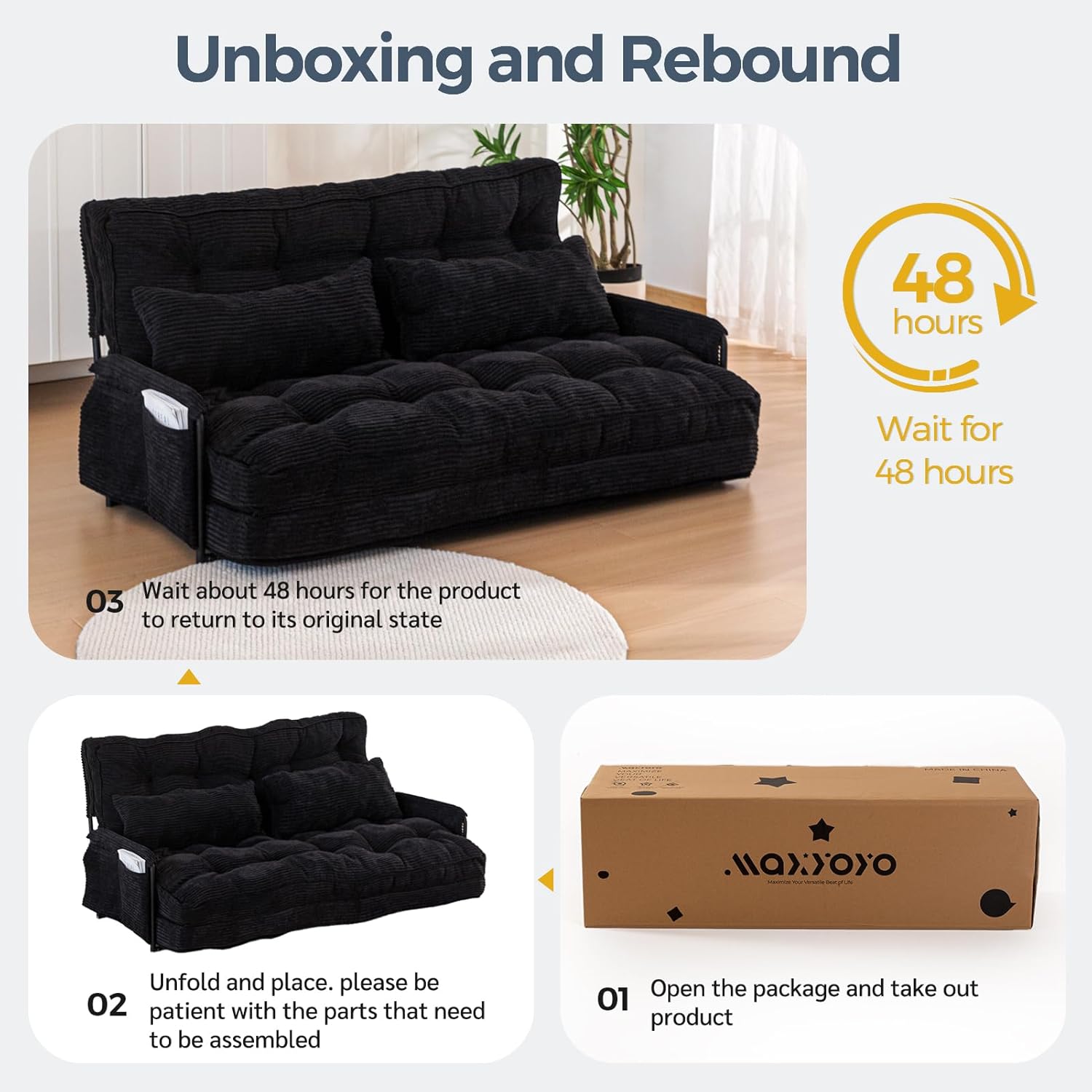 Adjustable Floor Sofa Couch with Pillow
