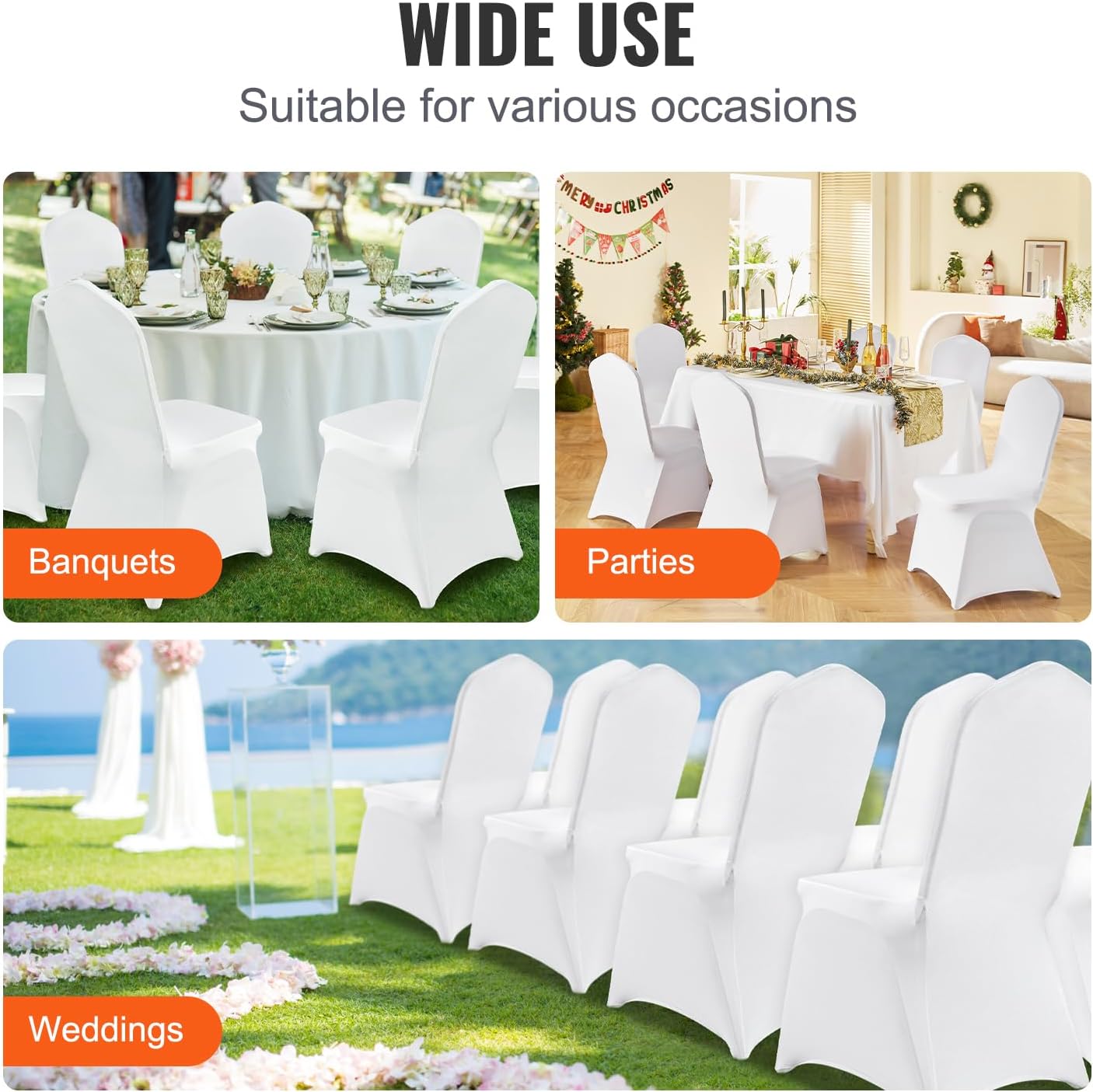 100 Pcs White Chair Covers