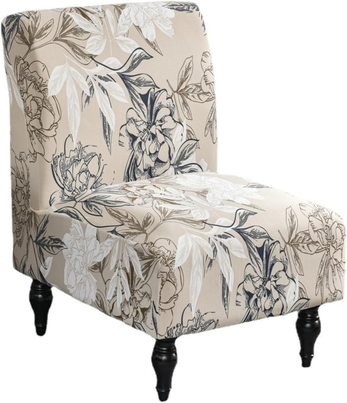 Eco-Ancheng Armless Chair Slipcover Removable Armless Accent Chairs Covers Washable Armless Slipper Chair Slipcover Printed Armless Chair Furniture Protector Covers for Living Dining Room Hotel