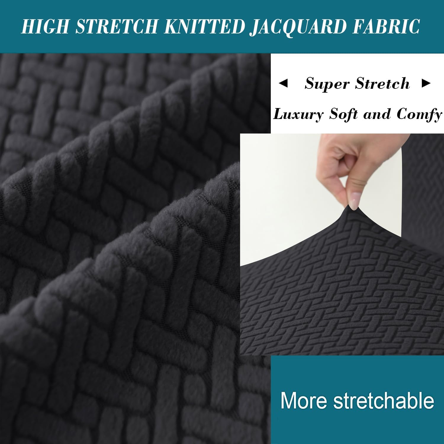 Stretch Knitted Jacquard Ottoman Cover