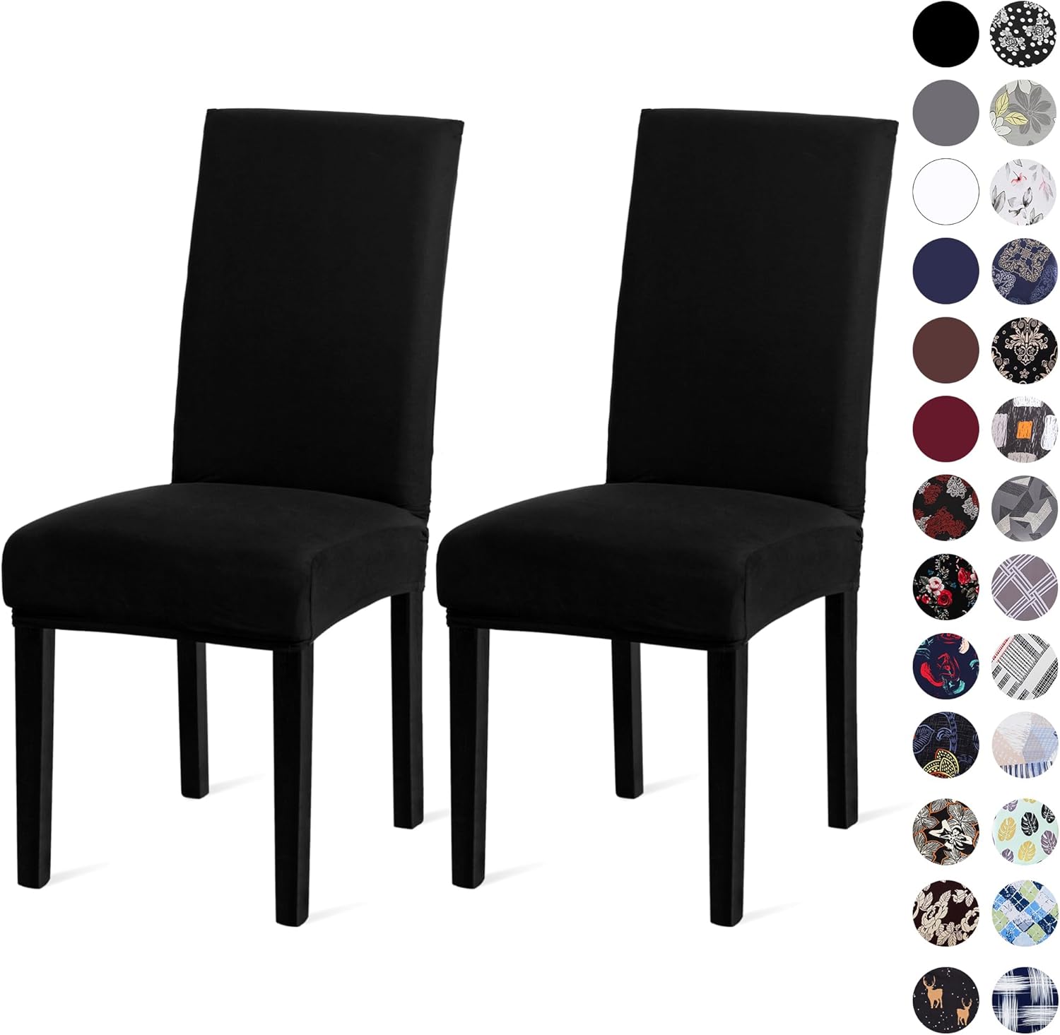 Sufdari Dining Chair Covers,Kitchen Cover,Parsons Slipcover,Spandex Protectors for Room Stretch Chairs Cover Set of 4 -Gray