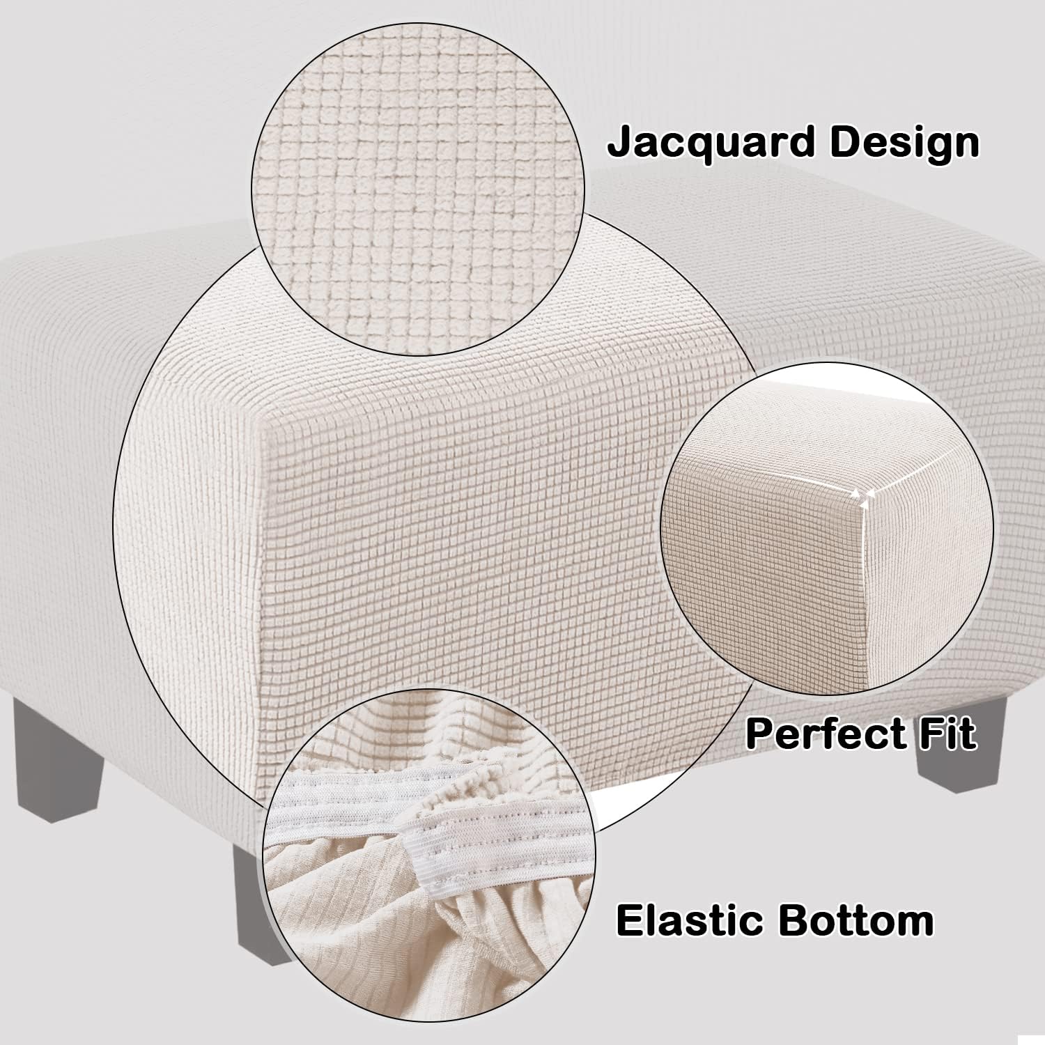 Stretch Ottoman Cover Ottoman Slipcover