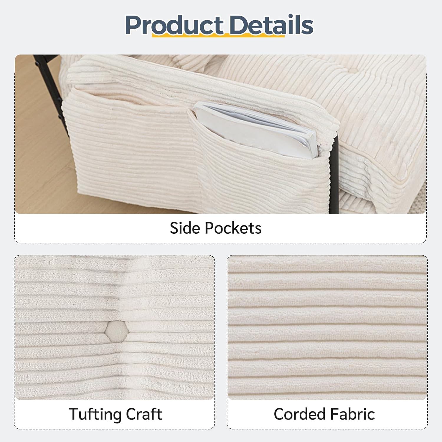 Adjustable Floor Sofa Couch with Pillow