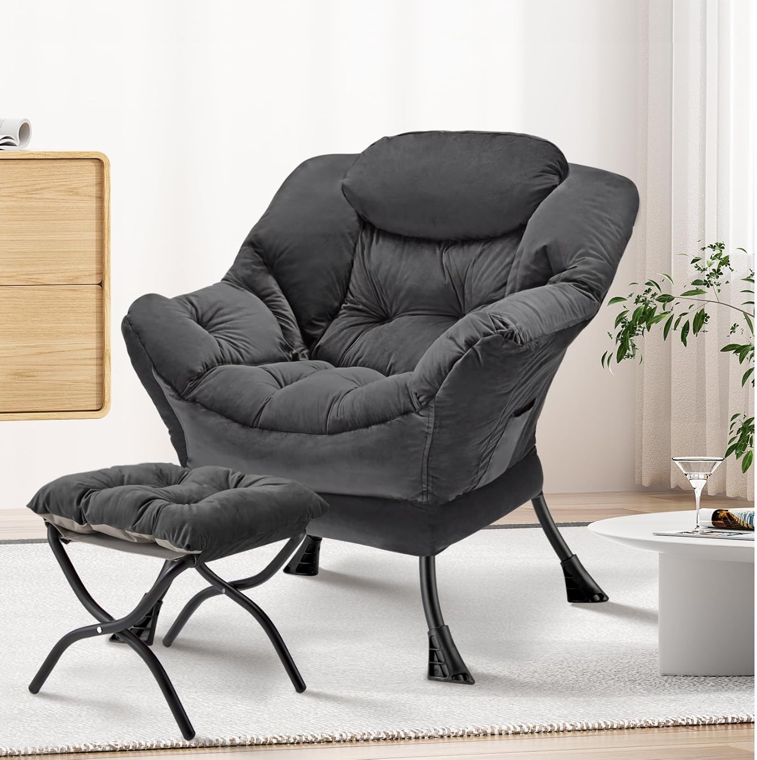 Lazy Chair with Folding Ottoman
