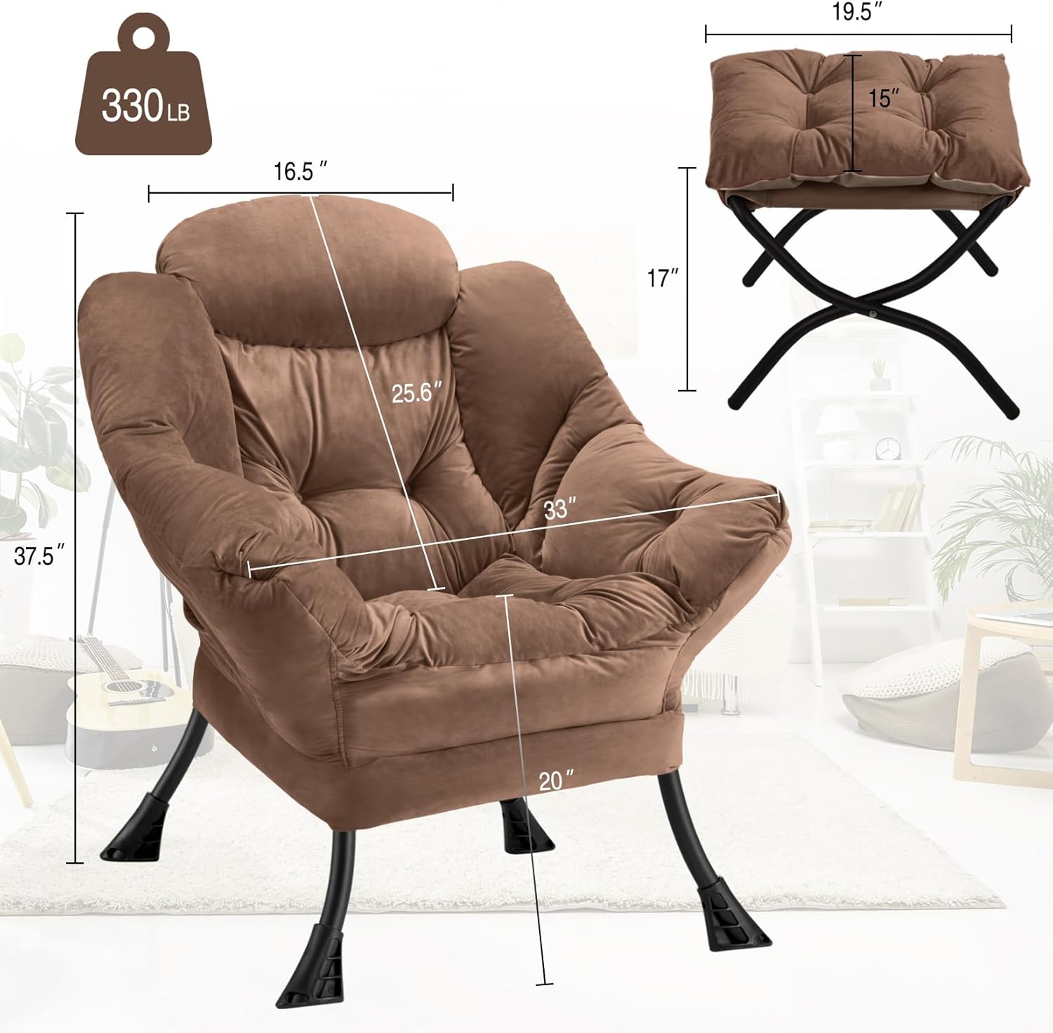 Lazy Chair with Folding Ottoman