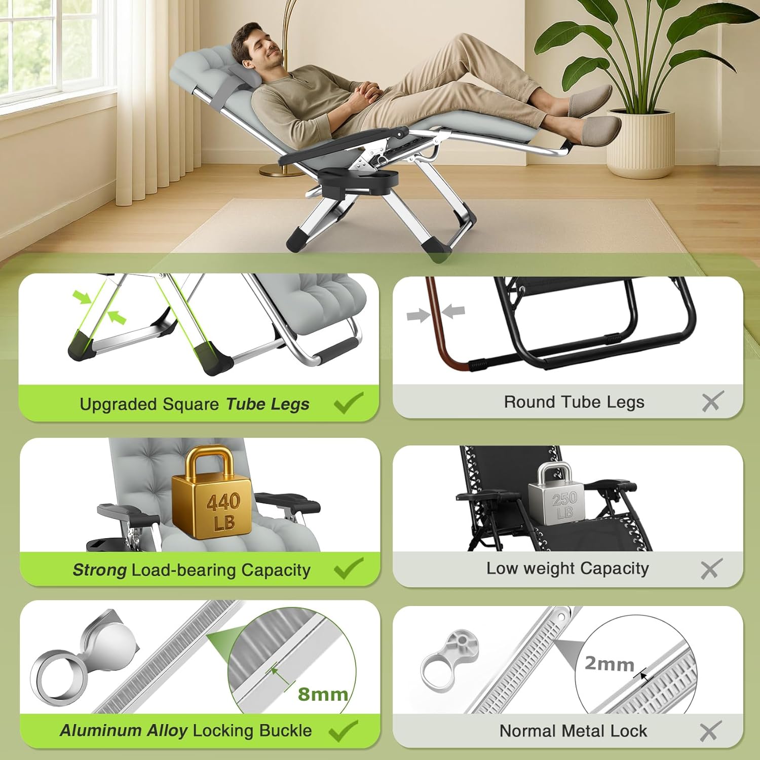 Reclining Camping Lounge Chair