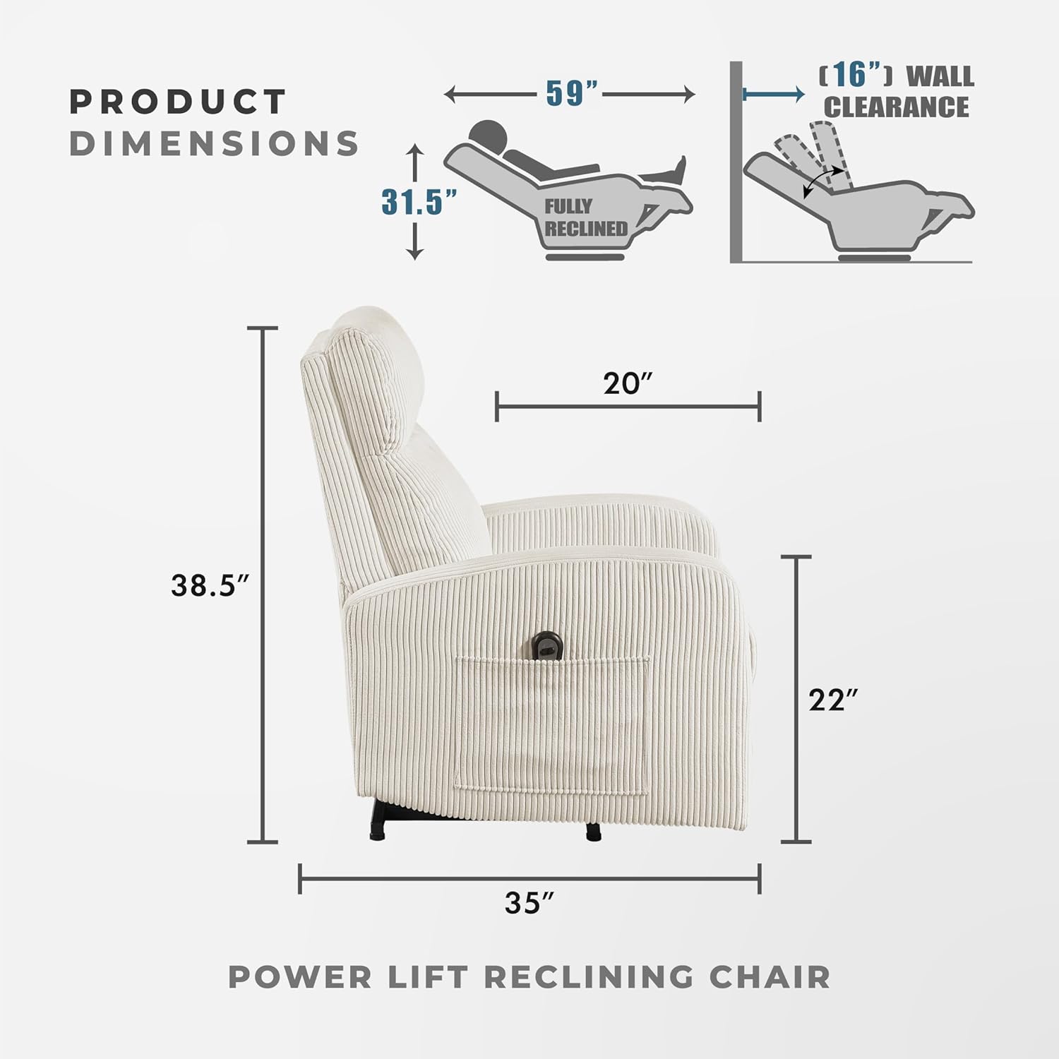 Recliner Chair Armchair Push Back Recliner