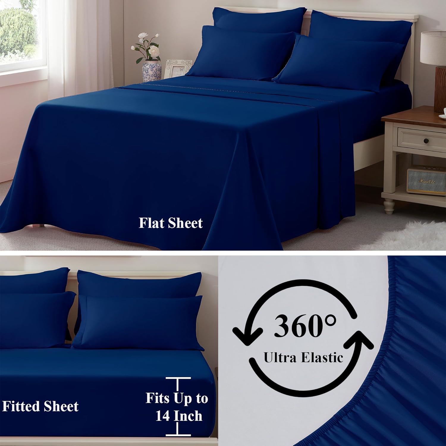 Full Comforter Set Purple- 7 Pieces