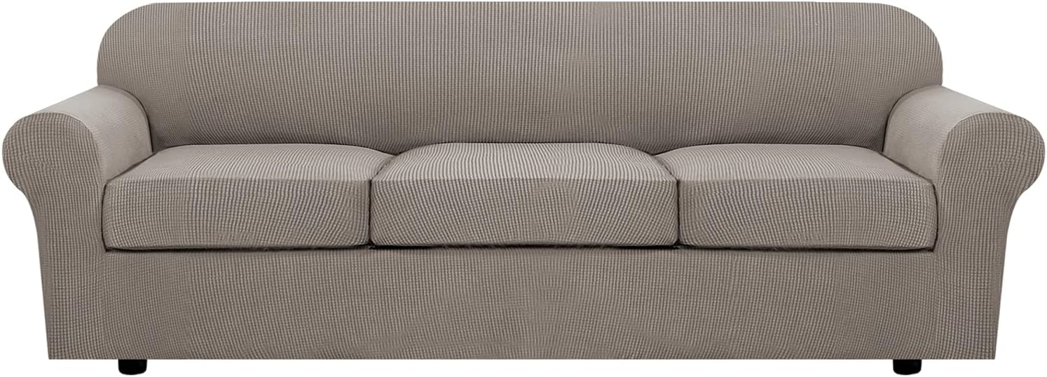 4 Piece Stretch Couch Covers for 3 Cushion Couch Sofa