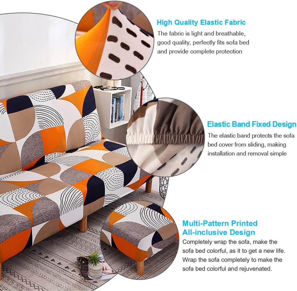 Armless Sofa Cover Futon Slipcover
