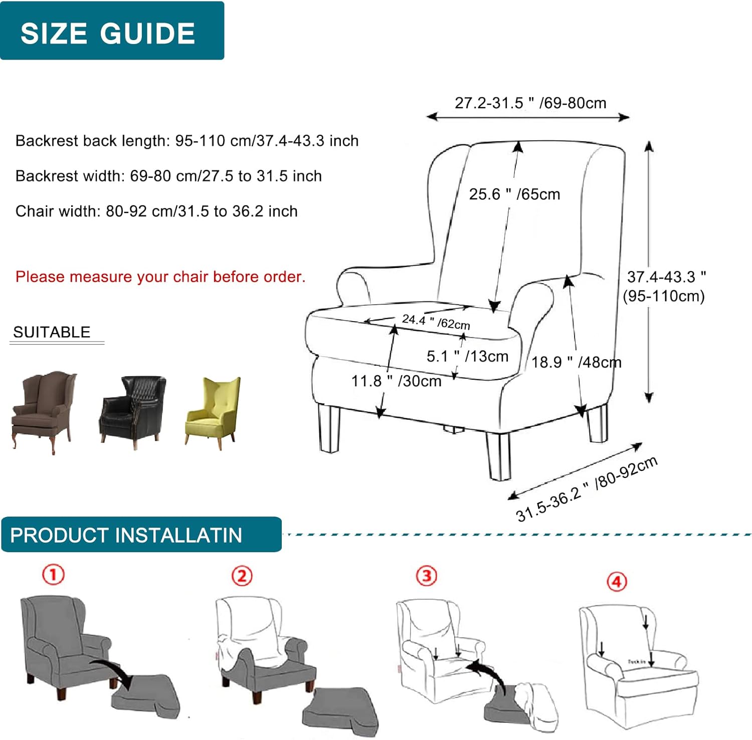 Wingback Chair Cover Slipcovers