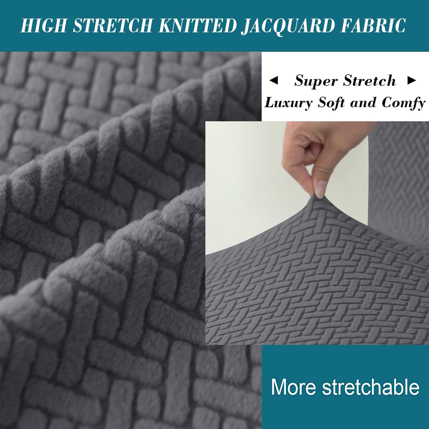 Stretch Knitted Jacquard Ottoman Cover