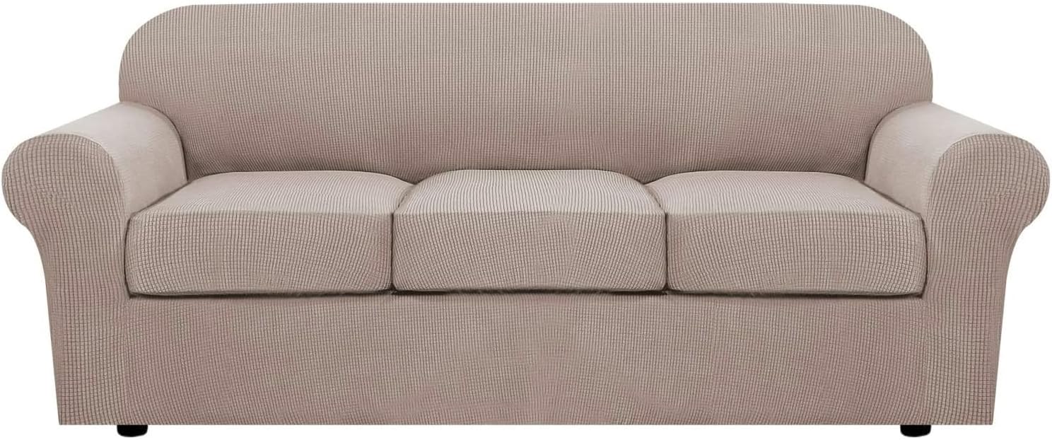 4 Piece Stretch Couch Covers for 3 Cushion Couch Sofa