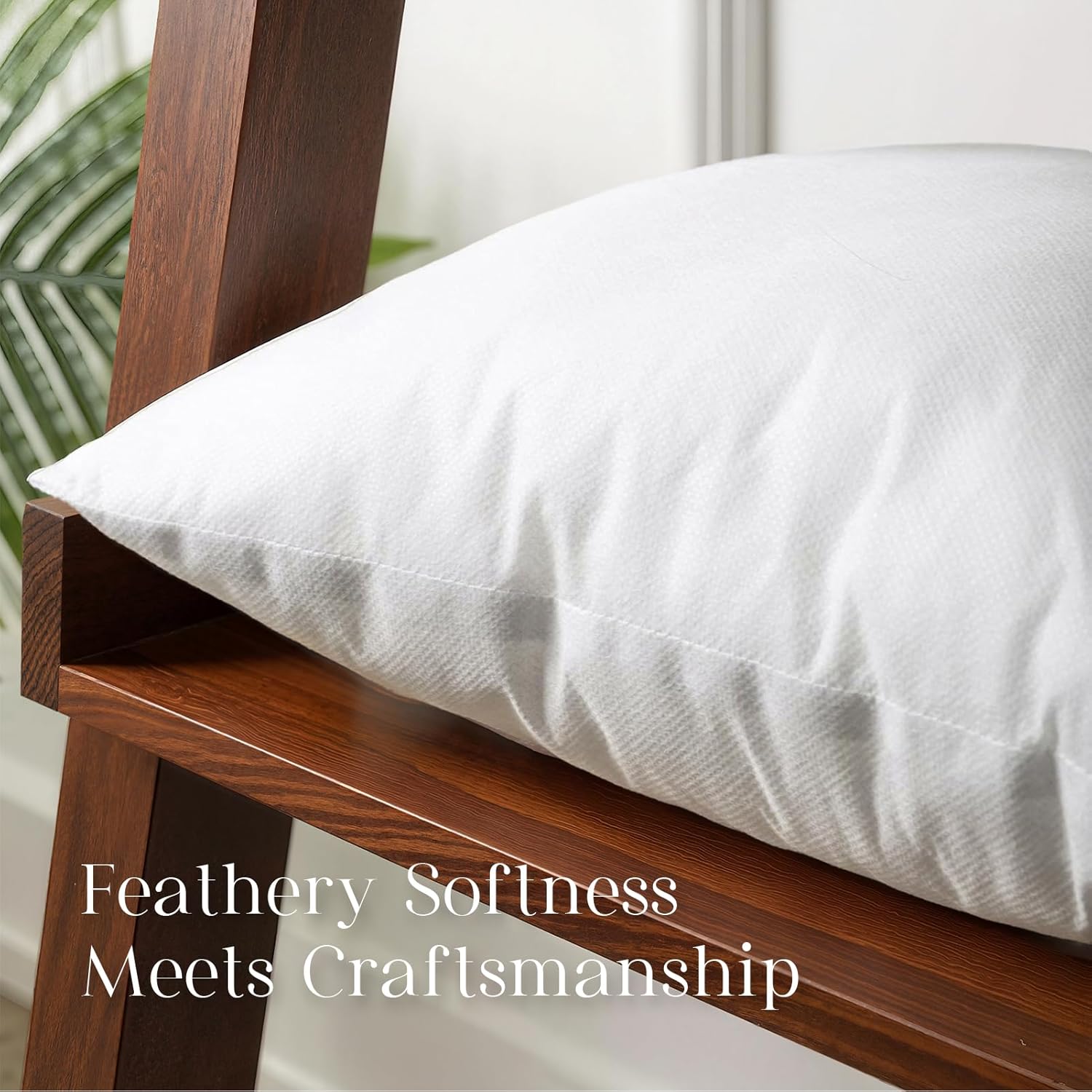 Phantoscope Pillow Inserts, Hypoallergenic 100% Virgin Fiber Square Form Microfiber Throw Pillow Inserts, Couch Bed Pillows 45x45 cm, 18x18 Inch (Pack of 4)