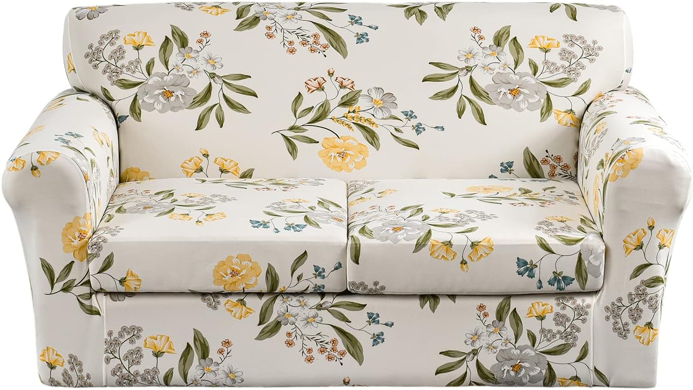 KRFOONN 2 Piece Chair Covers Printed Sofa Covers Couch Covers Washable Armchair Sofa Couch Slipcover Furniture Protector with Elastic Bottom for Living Room (Armchair, 23), Small