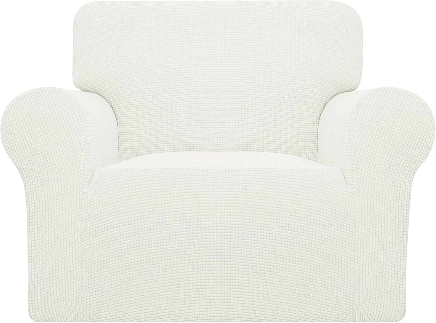 Easy-Going Stretch Chair Sofa Slipcover 1-Piece Couch Sofa Cover Furniture Protector Soft with Elastic Bottom for Kids, Pet. Spandex Jacquard Fabric Small Checks (Chair, Dark Gray)