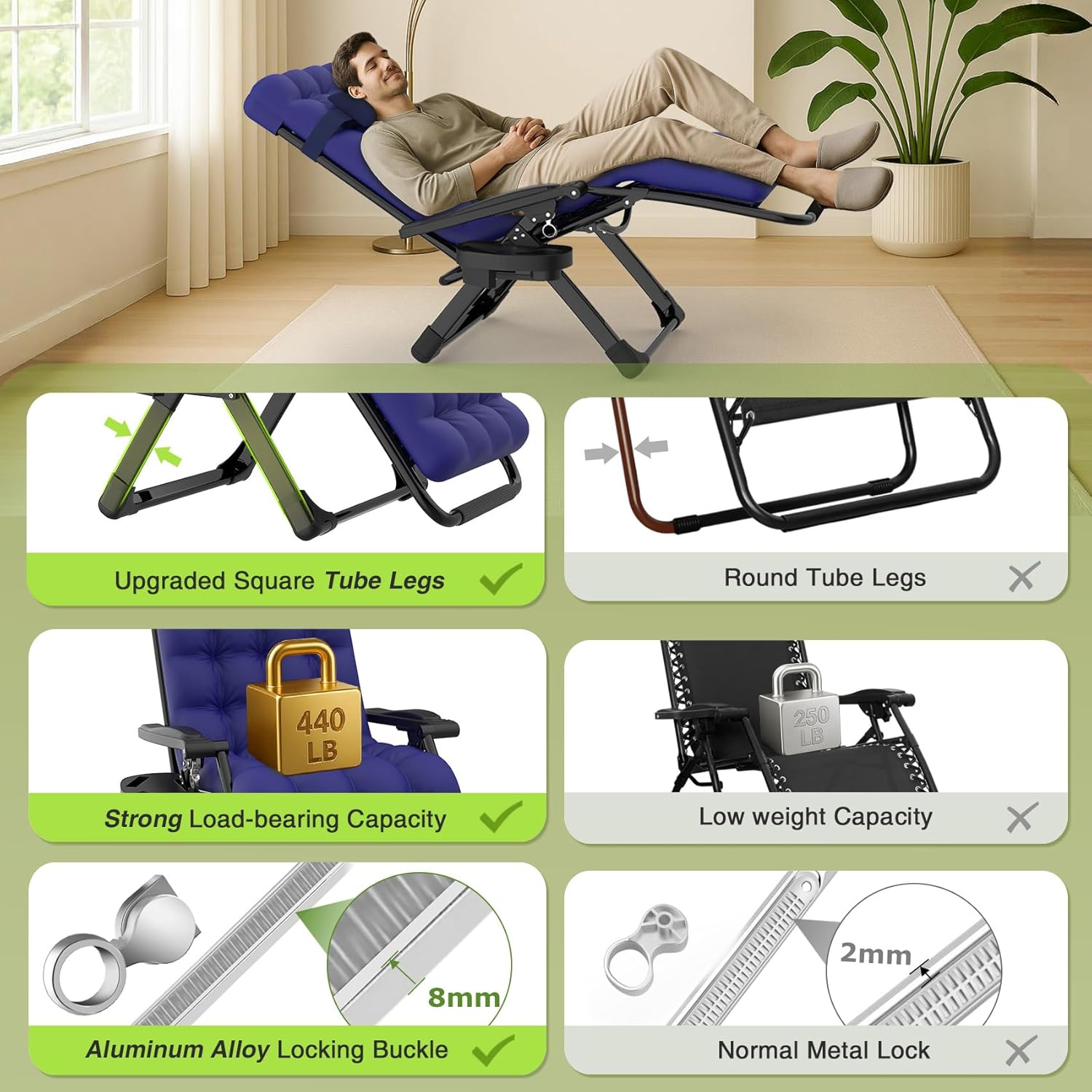 Reclining Camping Lounge Chair