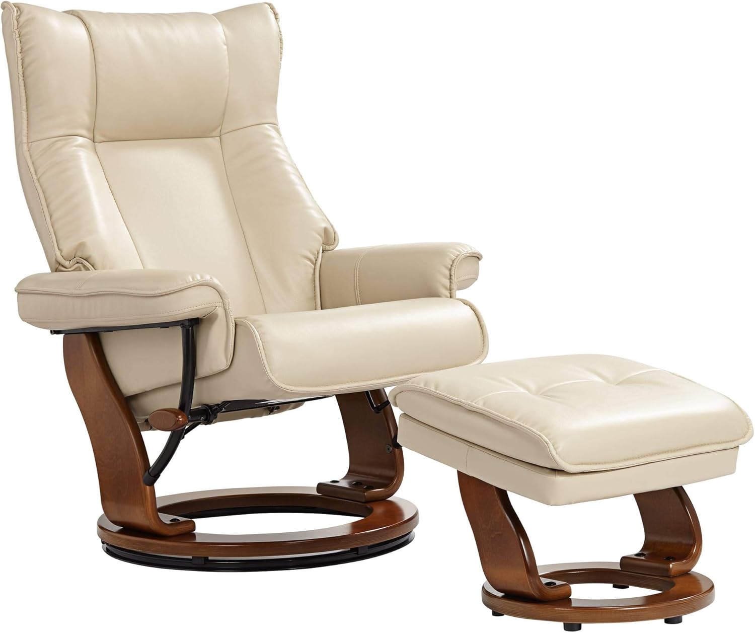 Leather Recliner with Ottoman Chair