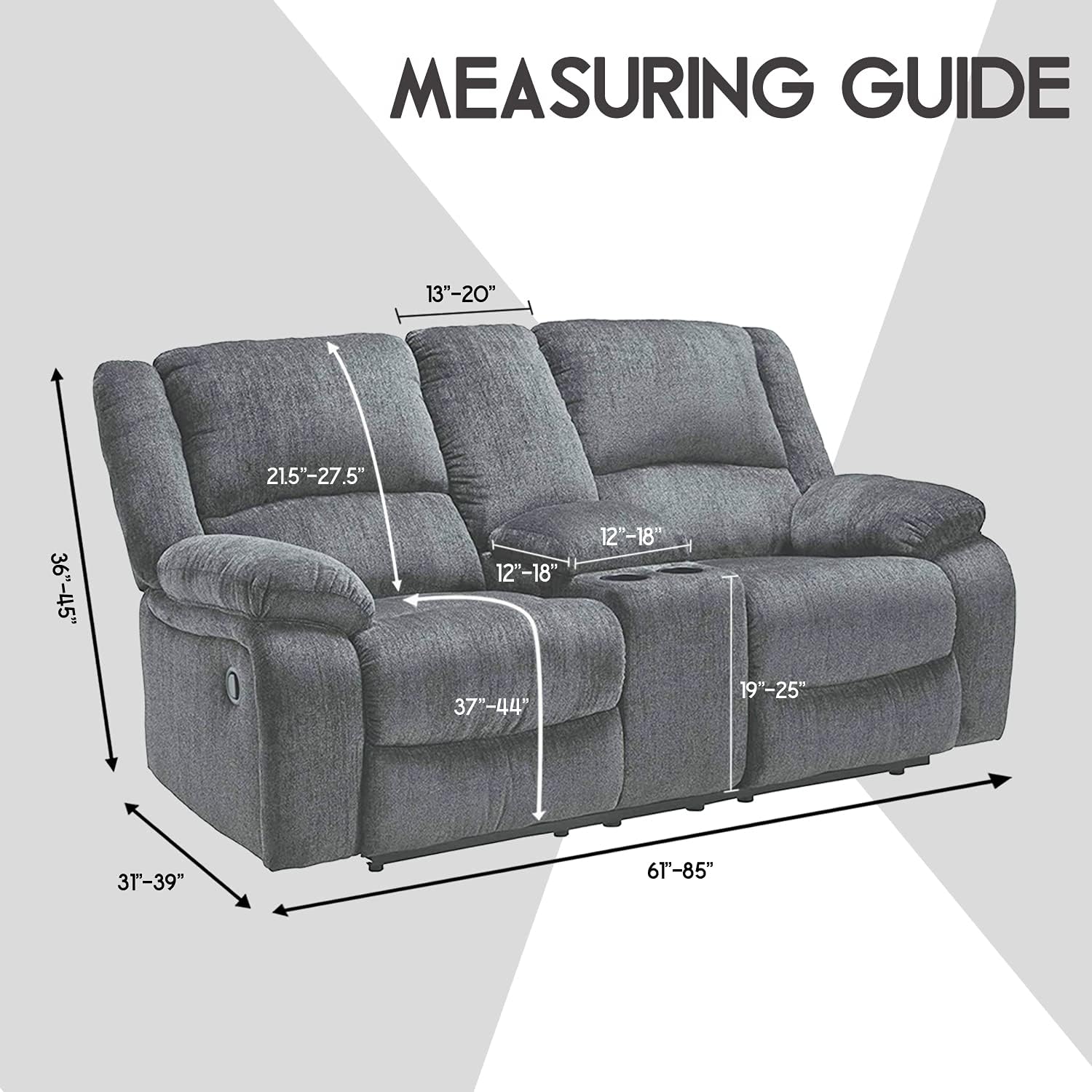 Reclining Love Seat with Middle Console Slipcover