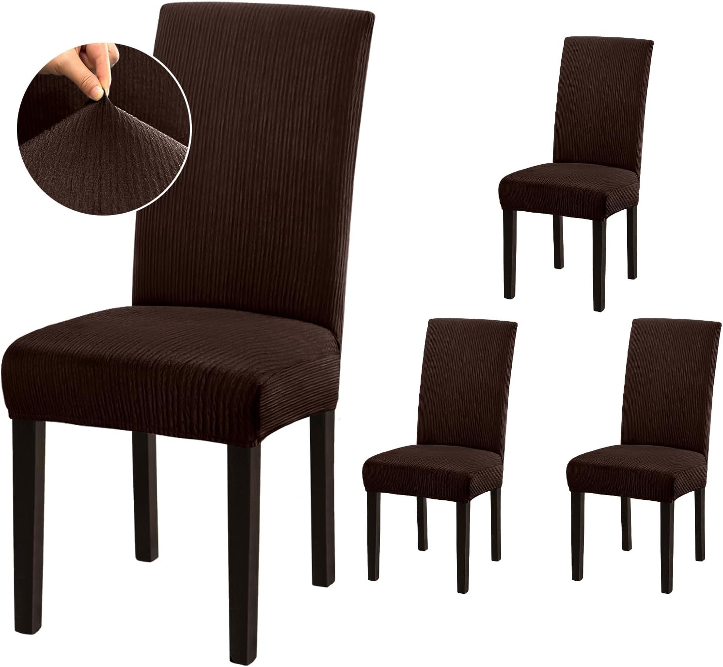 Stretch Dining Room Chair Covers Set of 6, Removable Washable Chair Covers for Dining Chairs,Dining Room, Hotel, Ceremony