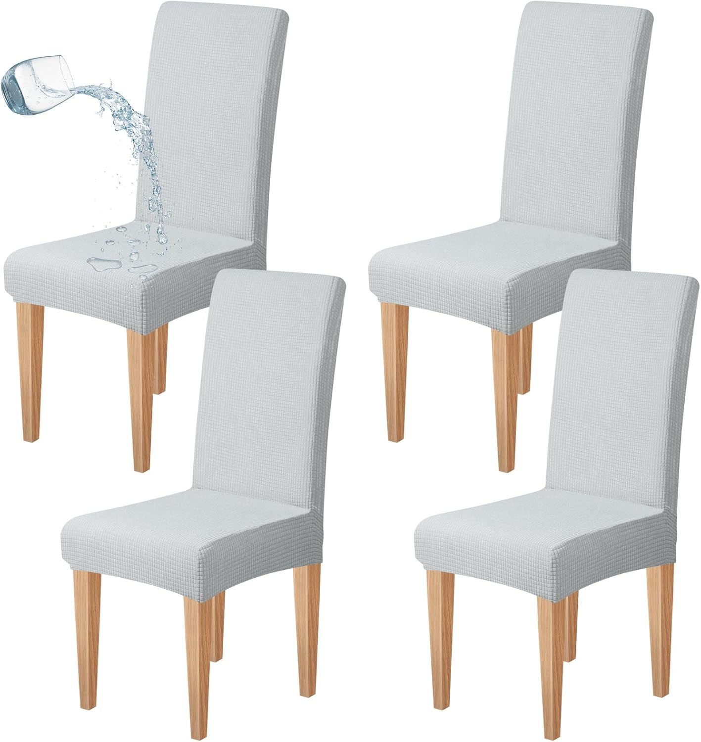 Dioxide High Stretch Chair Covers for Dining Chairs, Washable Dining Chair Covers Set of 6, Soft Kitchen Chairs Seat Covers, Parsons Chair Slipcovers Protectors for Home Hotel Restaurant Banquet